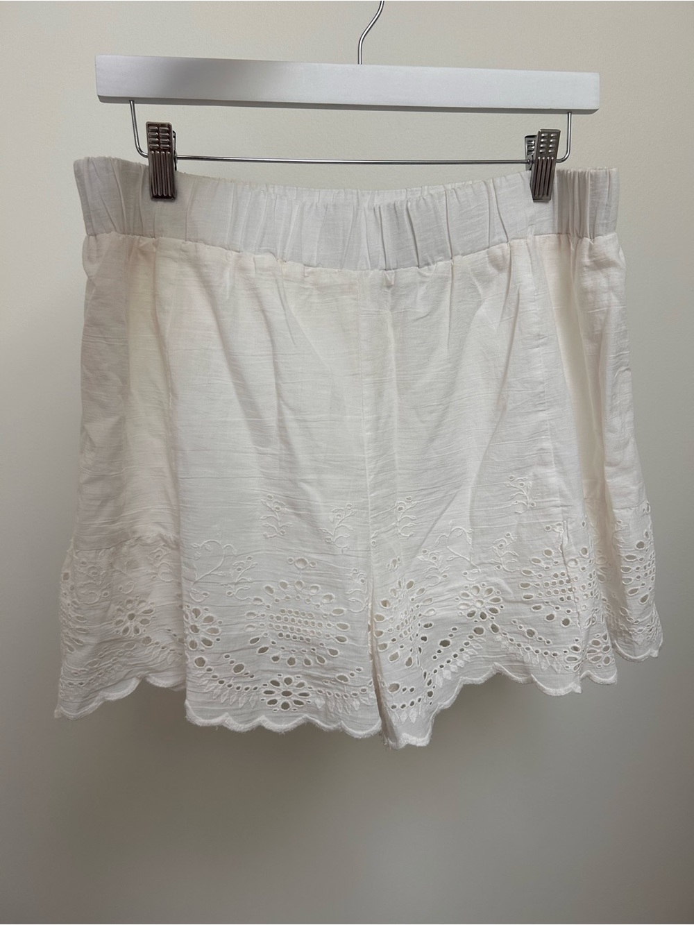 100% COTTON Women's White Eyelet LACE Shorts